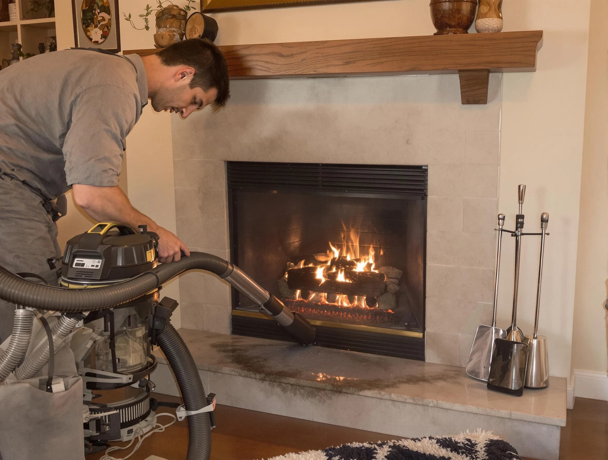Routine fireplace upkeep by Sandia Heights Chimney Sweep in Sandia Heights, NM