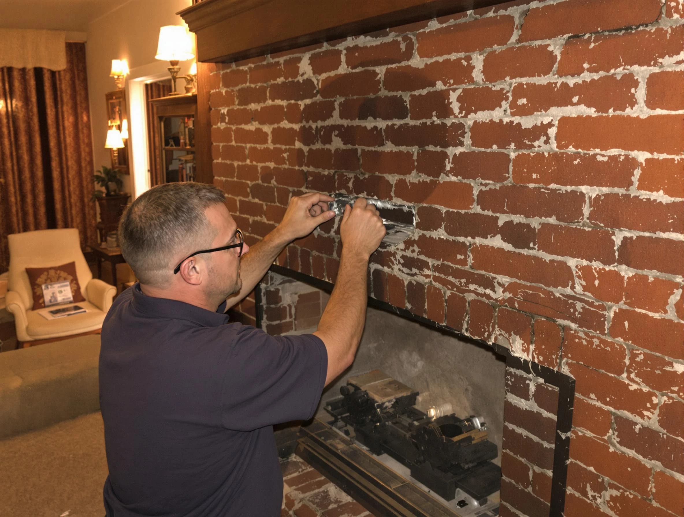 Sandia Heights Chimney Sweep expert fixing a fireplace in Sandia Heights, NM