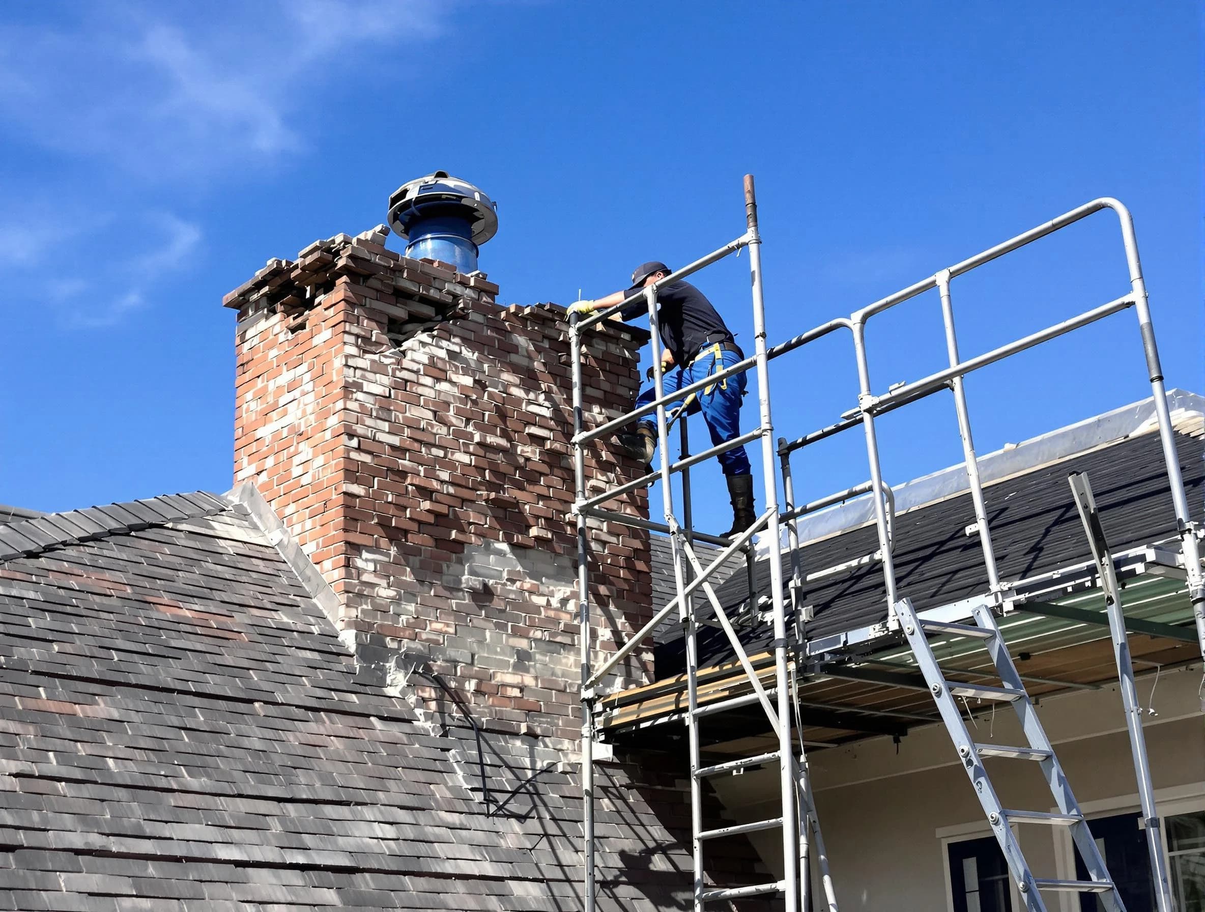 Rebuilding a chimney structure by Sandia Heights Chimney Sweep in Sandia Heights, NM