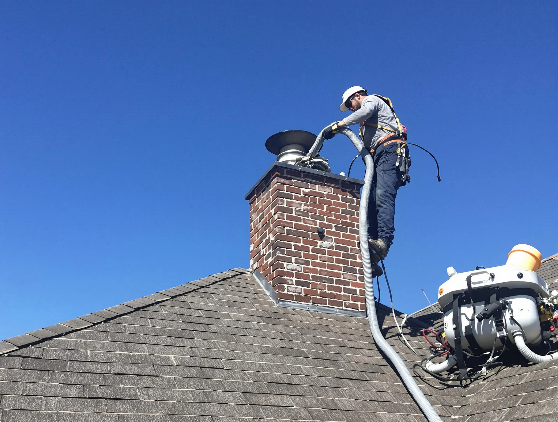 Dedicated Sandia Heights Chimney Sweep team member cleaning a chimney in Sandia Heights, NM