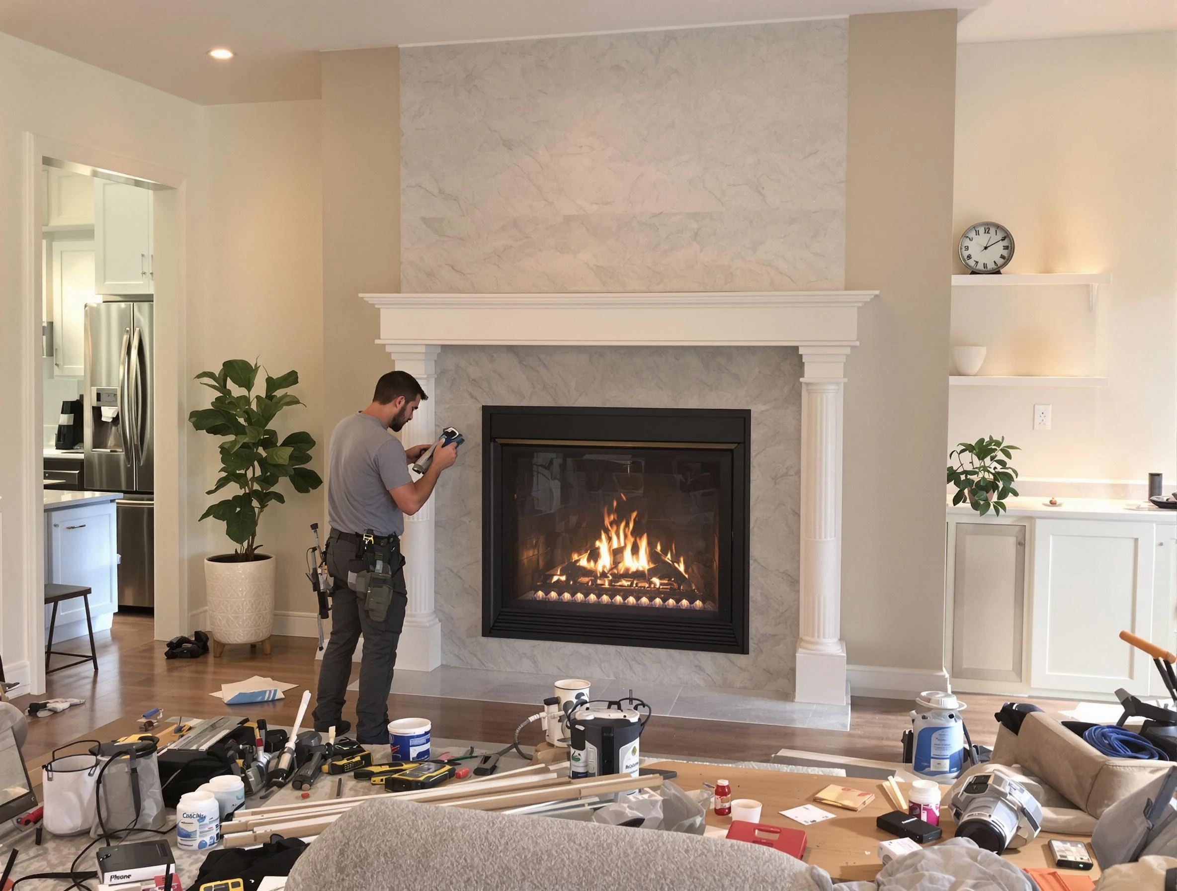 Newly installed fireplace by Sandia Heights Chimney Sweep in Sandia Heights, NM